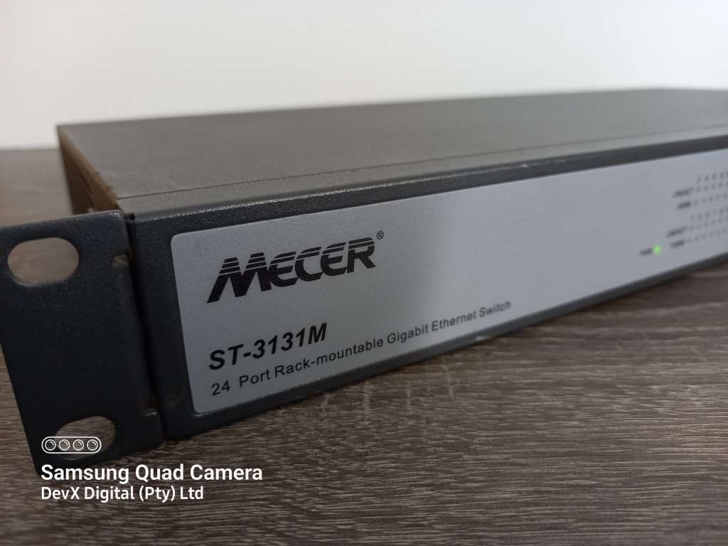 Verified Tested - 24 Port Mecer 10/100TX Ethernet Switch - Rack-mountable + Power Cable - Limited