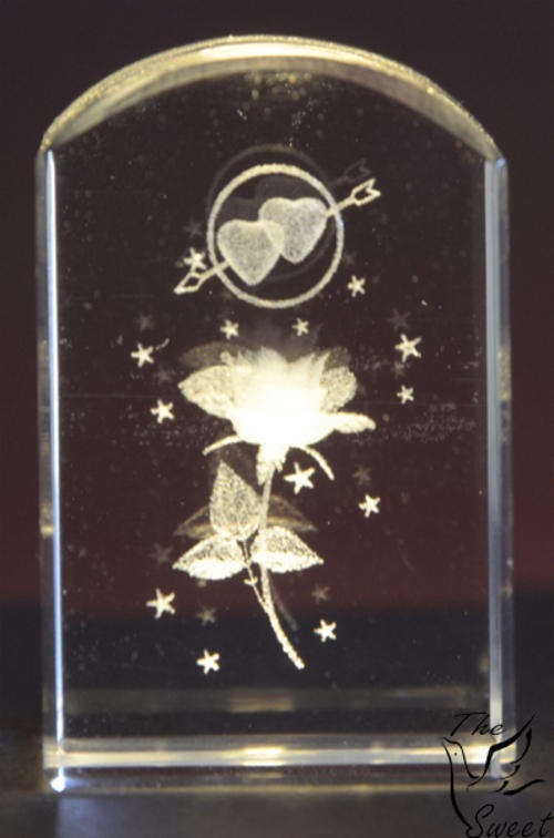 3D Engraved glass Rose