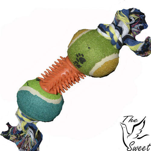 2 Balls with Grip on a Rope - Rope Toy for Dogs