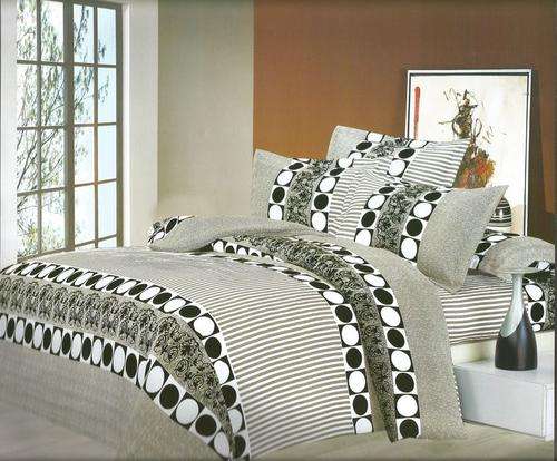 6 Piece - Cotton Feel - Bed Linen - Queen Size- Duvet Cover Set