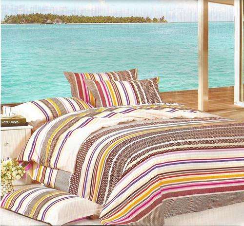 6 Piece - Cotton Feel - Bed Linen - Queen Size- Duvet Cover Set