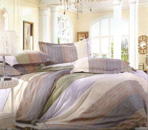 6 Piece - Cotton Feel - Bed Linen - Queen Size- Duvet Cover Set