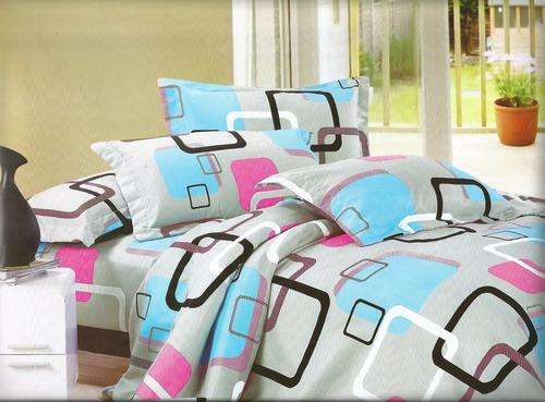6 Piece - Cotton Feel - Bed Linen - Queen Size- Duvet Cover Set