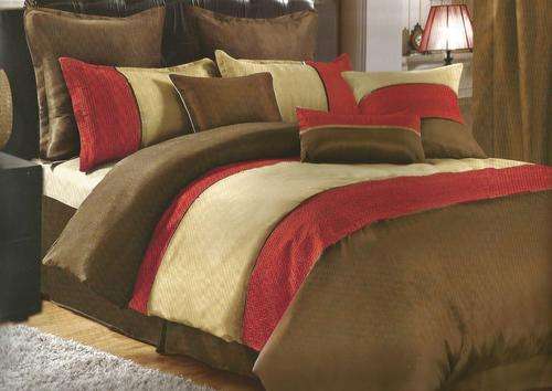 6 Piece - Satin Feel - Bed Linen - Queen Size- Duvet Cover Set
