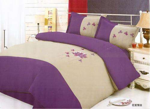 Grey and Purple - 6 Piece Quality Bed Linen - Double bed- Duvet Set