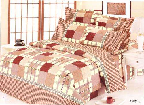 10 Piece - Cotton Feel - Printed - Quality Bed Linen - Double bed- Duvet & Curtain Set