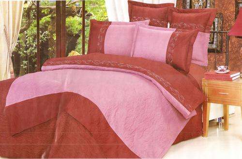 Purple - 6 Piece Embossed and Embroidered - Double bed- Duvet Set