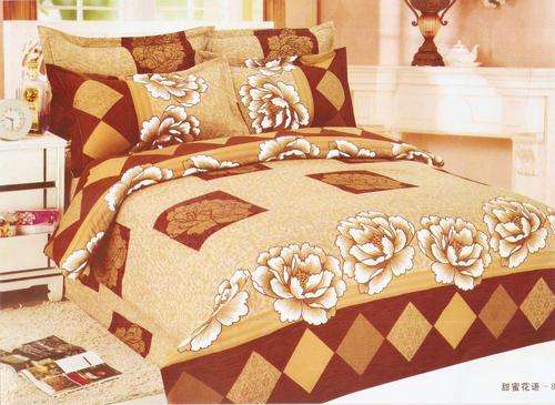 10 Piece - Cotton Feel - Printed - Double bed- Duvet & Curtain Set