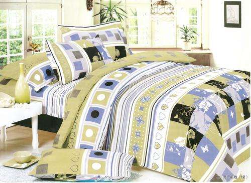 10 Piece - Cotton Feel - Printed - Double bed- Duvet & Curtain Set