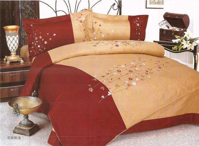 Sand and Brown Imported 6 Piece Quality Bed Linen - Double bed- Duvet Set