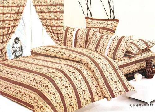 10 Piece - Cotton Feel - Printed - Bed Linen - Double bed- Duvet & Curtain Set