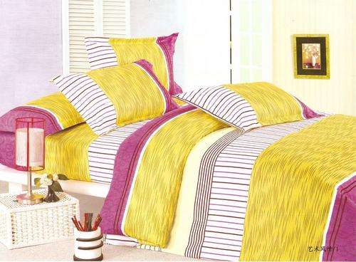 10 Piece - Seersucker Cotton Feel - Bed Linen - Double Bed - Duvet Cover & Curtain Set