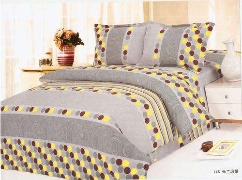 6 Piece - Seersucker Cotton Feel - Bed Linen - Queen Size- Duvet Cover Set
