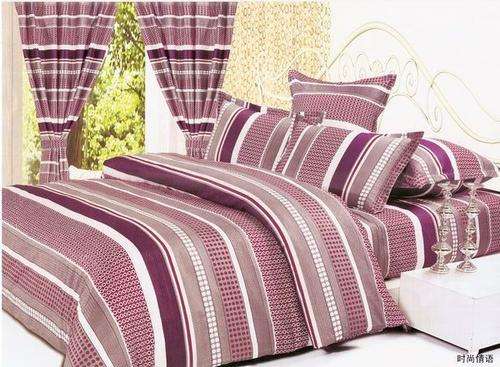 10 Piece - Seersucker Cotton Feel - Bed Linen - Double Bed Size- Duvet Cover & Curtain Set