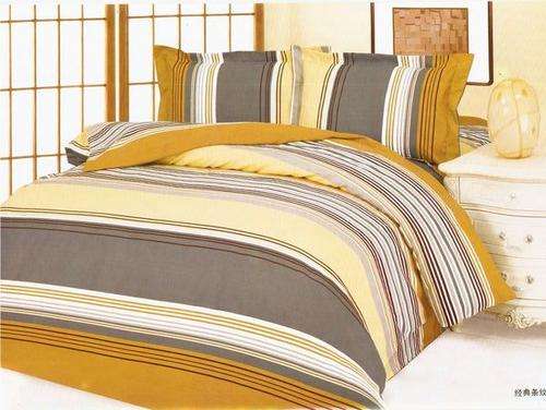10 Piece - Seersucker Cotton Feel - Bed Linen - Double Bed Size- Duvet Cover & Curtain Set