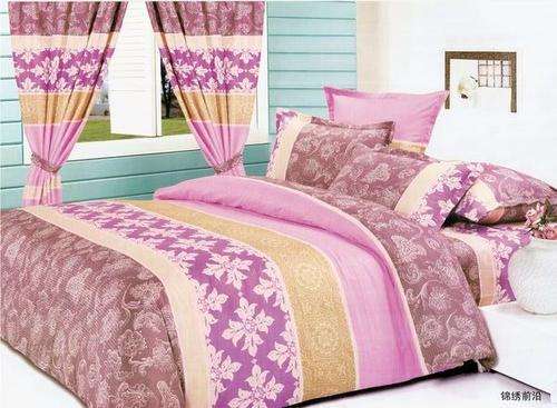 10 Piece - Seersucker Cotton Feel - Bed Linen - Double Bed Size- Duvet Cover & Curtain Set