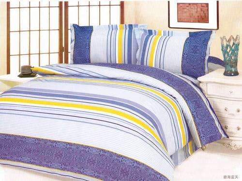 6 Piece - Seersucker Cotton Feel - Bed Linen - Double Bed Size- Duvet Cover Set
