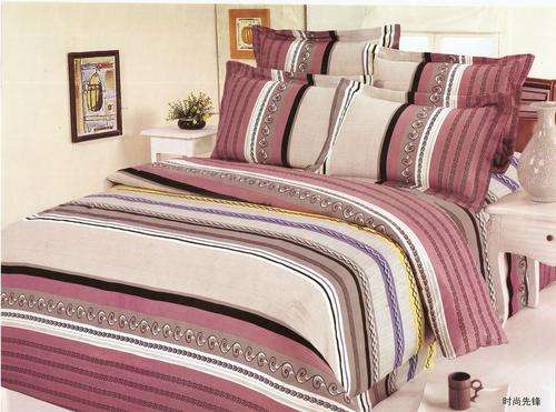 6 Piece - Seersucker Cotton Feel - Bed Linen - Double Bed Size- Duvet Cover Set
