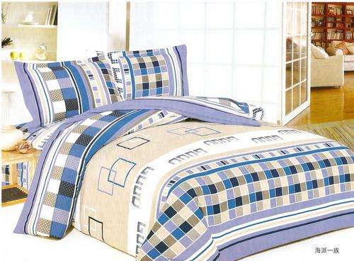 6 Piece - Seersucker Cotton Feel - Bed Linen - Double Bed Size- Duvet Cover Set
