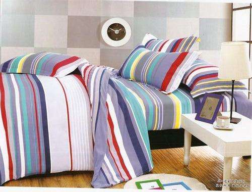 6 Piece -Super Soft Cotton Feel - Bed Linen - Double Bed Size- Duvet Cover Set