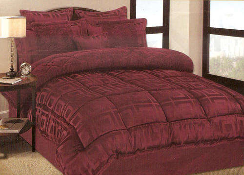 VENTURA BLANKET 7 - PIECE COMFORTER SET - QUEEN SIZE - BURGUNDY