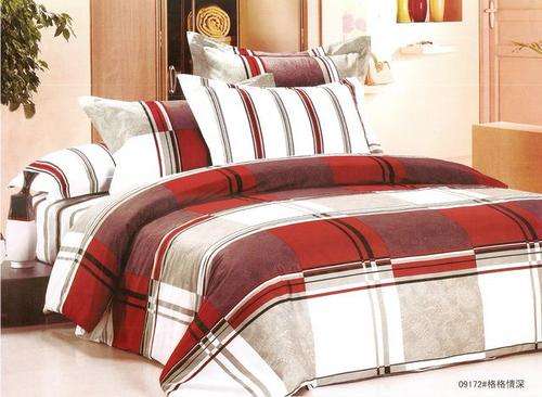 6 Piece - Seersucker Cotton Feel - Bed Linen - Double Bed Size- Duvet Cover Set