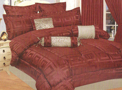 CUBE MASTER - 13 PIECE COMFORTER SET - QUEEN SIZE - BURGUNDY