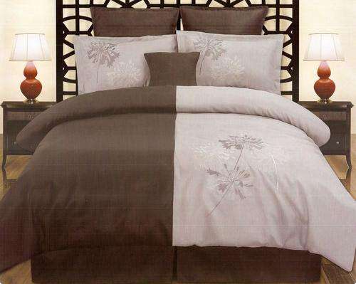 6 Piece - Embroided - Super Soft Cotton Feel - Bed Linen - Queen Size- Duvet Cover Set
