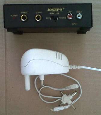 Joseph MIX-278 Pre amp and 12 Volt DC power adaptor