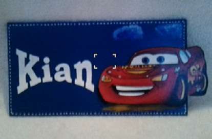 Talking Cars door name plate