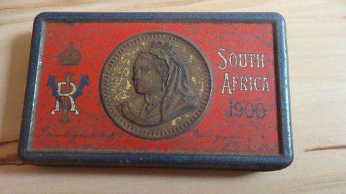 1900 Boer War Chocolate tin-with broken chocolate contents