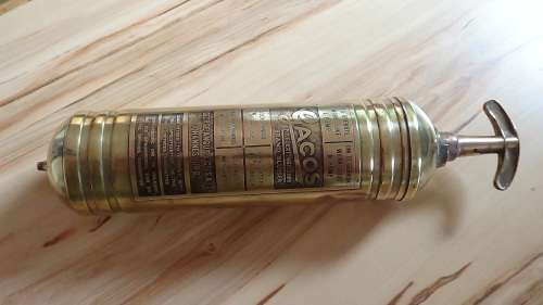 1920/30's Bi-Lingual  Motor Vehicle Fire Extinguisher(FINAL LISTING ON BID OR BUY)