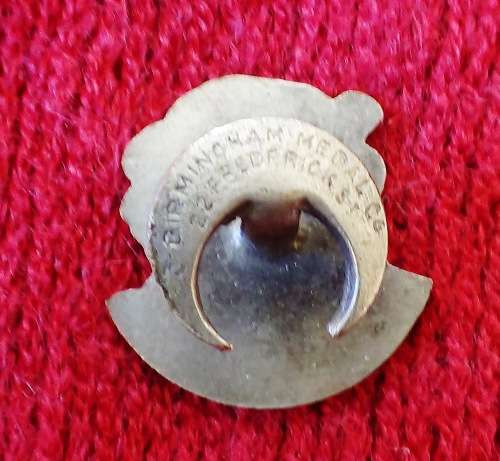 1930`s Vintage enamel PANTHER Motorcycle buttonhole lapel badge made by the  Birmingham Medal Co.