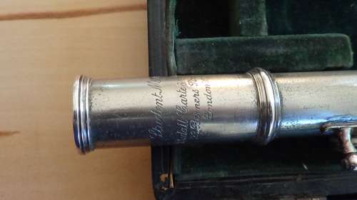 ANTIQUE RUDALL AND CARTE FLUTE WITH ORIGINAL CASE AND CLEANING ROD