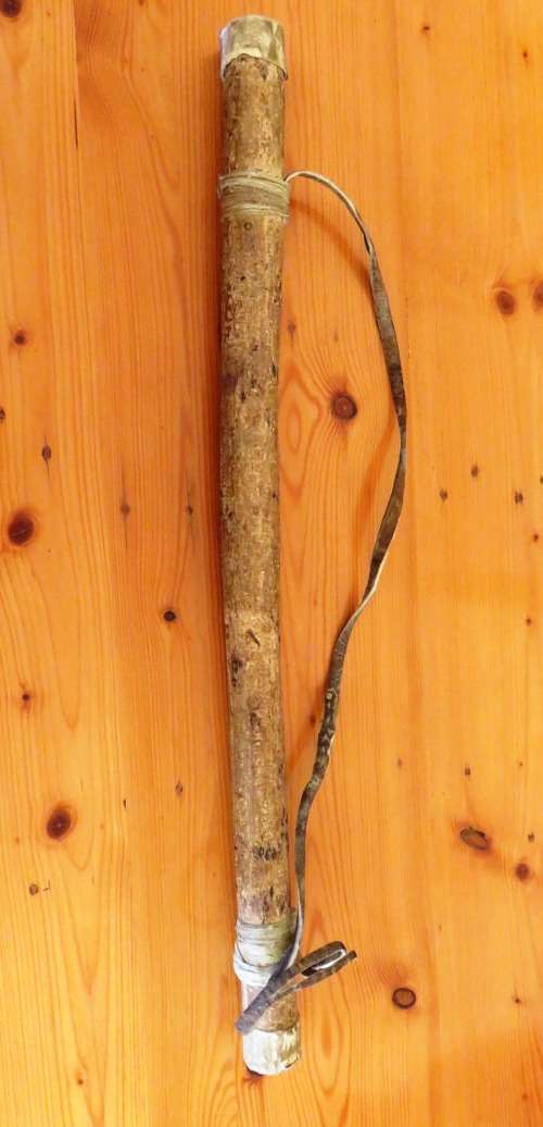 Arrow Quiver Late 1800`s Luba Tribe(Congo)  Hollowed wood with sinew attachments.