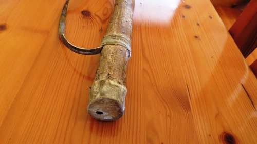 Arrow Quiver Late 1800`s Luba Tribe(Congo)  Hollowed wood with sinew attachments.