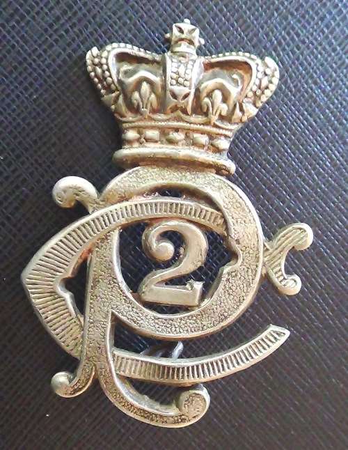 Cape police District 2 White metal Cap Badge - Victorian era worn prior to 1902  Owens 1827