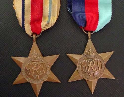 WW2 Africa Star medal and 1939-1945 Star medal named to P C Cupido M17050