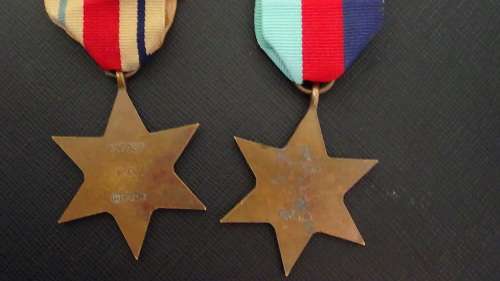 WW2 Africa Star medal and 1939-1945 Star medal named to P C Cupido M17050