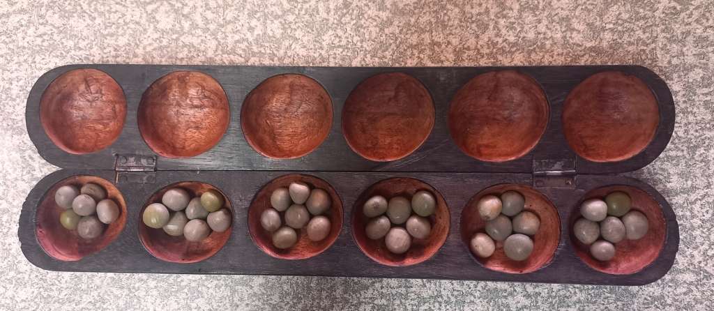 Vintage African portable Mancala with original seeds