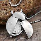 Ladybug Pendant Watch Necklace - SILVER