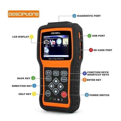 FOXWELL NT630 Pro Engine,ABS,Airbag,SRS,SAS, Reset Scan Tool Anti Lock Brake System OBD2 Scanner