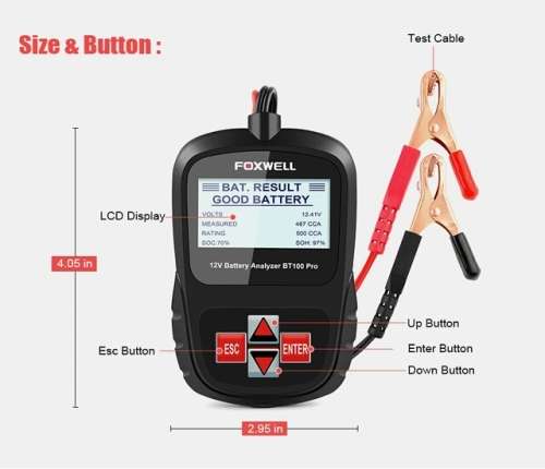 FOXWELL BT100 PRO 12v Car Digital Battery Tester