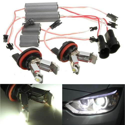 2 Pcs LED Canbus No error Angel Eyes light H8 LED Bulb 12V For BMW E60 E61 E63 E64 E70 X5 E71 E89