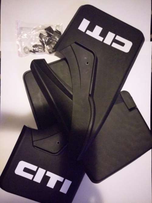 VW GOLF MK1 MUD FLAPS WITH CHROME CITI LOGO