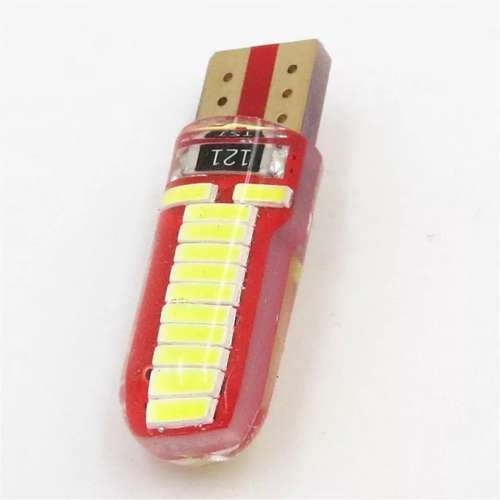 Park Light T10 Silicone Waterproof (W5W/194) 24 LED Light Bulb No Error