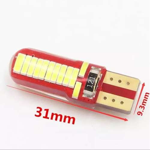 Park Light T10 Silicone Waterproof (W5W/194) 24 LED Light Bulb No Error