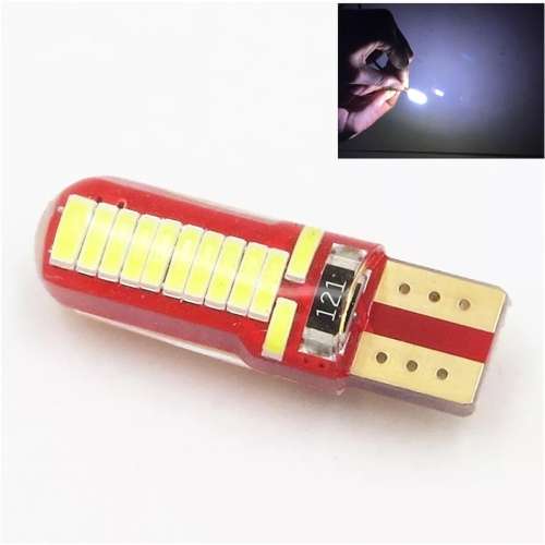 Park Light T10 Silicone Waterproof (W5W/194) 24 LED Light Bulb No Error