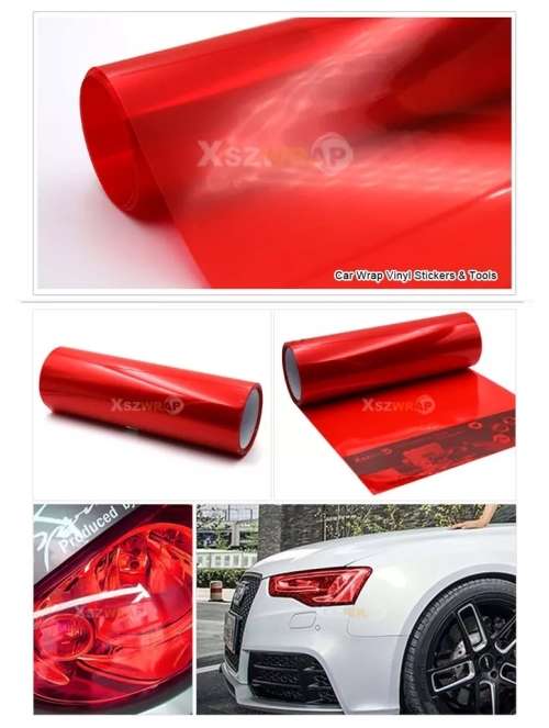 Red Taillight Foglight and Headlight Tint Film 30cm x 1M