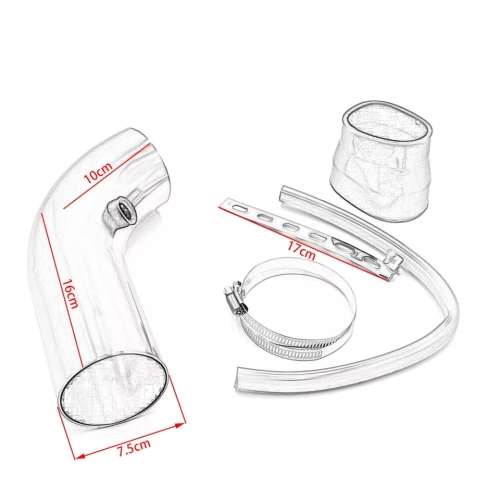 Silver Universal Aluminum Air Intake Pipe 76mm / 3inch